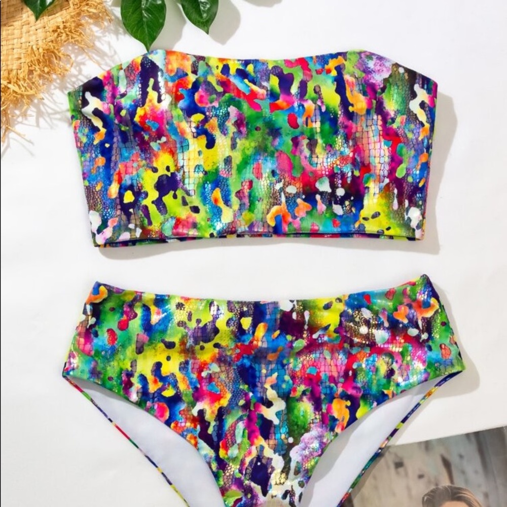 Multi Color Top & Swim Bottom